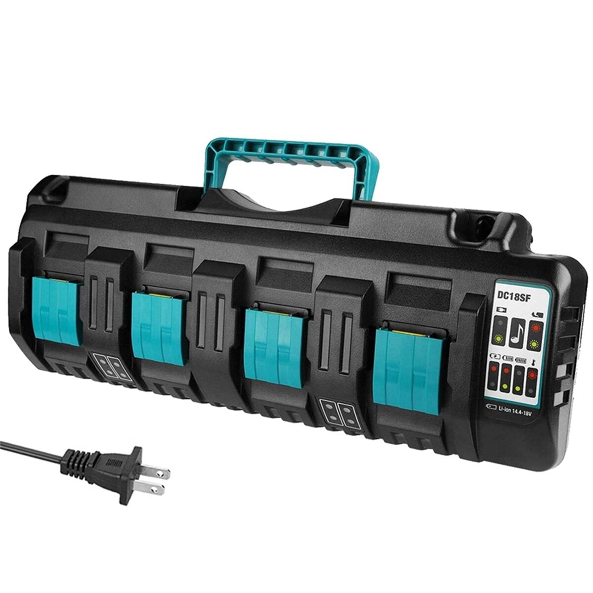 18V 2A/3A Current 4-Port Charger Replacement for Makita 14.4V-18V LXT Lithium Batteries BL1830 BL1840 BL1850 BL1860 BL1815 BL1430