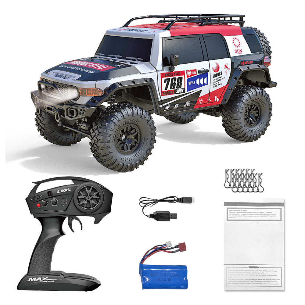 1/10 2.4G 4WD RC Car Full Proportional Rock Crawler Pickup Off-Road Truck Vehicles Toys