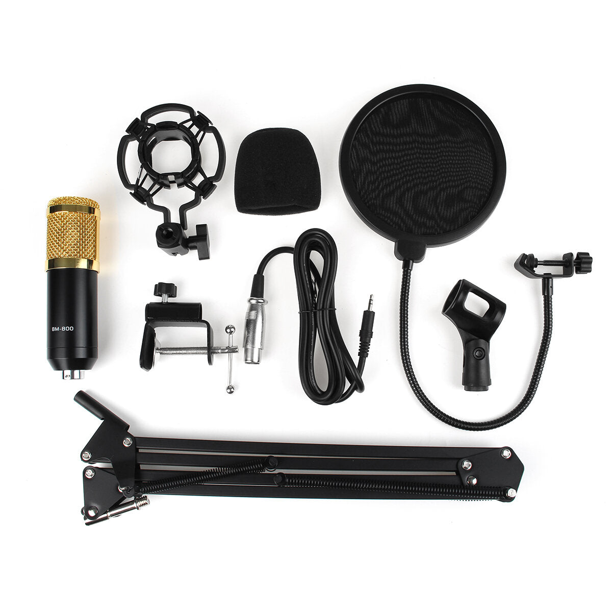 Condenser Microphone Live Studio Vocal Recording Mic Mount Boom Stand Kit