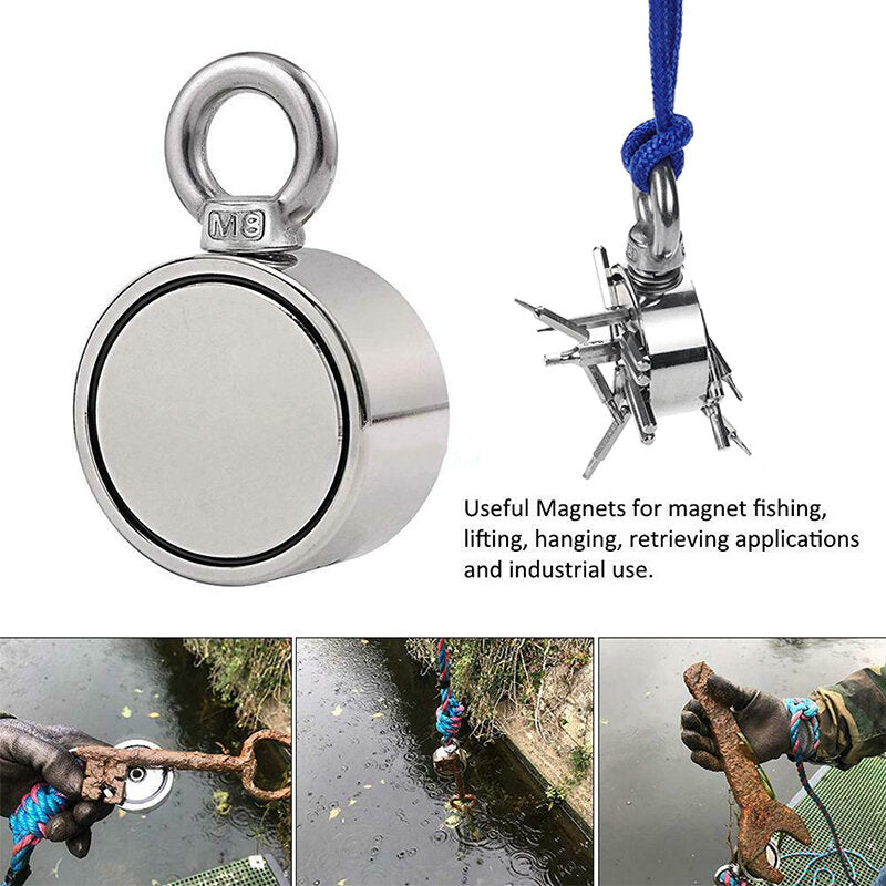 100KG-300KG Salvage Strong Neodymium Magnet With 10M Rope Salvage Recovery Magnet