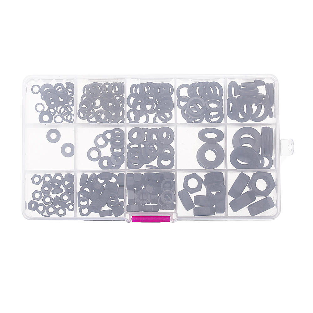 231pc Hex Nut Flat Washer Spring Lock Washer Carbon Steel M4/M5/M6/M8/M10 Assortment