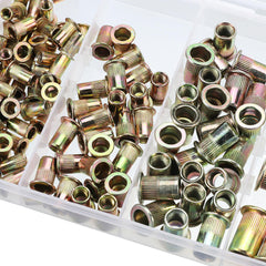 220Pcs Mixed Steel Rivet Nut Rivnuts Blindnuts Nutserts M3-M10 Nut Insert Rivet Assortment Kits
