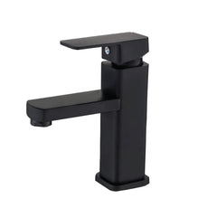 Black Square Single-Hole Bathroom Basin Faucet Single Cold Cabinet Tap For Sink