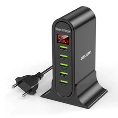 4A 5-Port USB Charger Fast Charging Station Adapter for iPhone, Hui, Samsung, Xiaomi