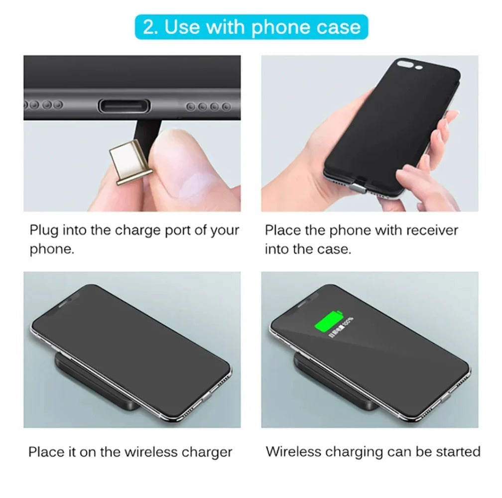 Qi Wireless Charger Receiver Support Type C  MicroUSB Fast Wireless Charging Adapter For iPhone5-7 Android phone Wireless Charge