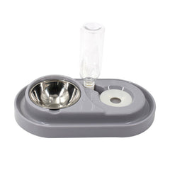 Pet Bowl Automatic Feeder Double Bowl Pet Water Dispenser Multi-functional Pet Feeder with Water Bottle