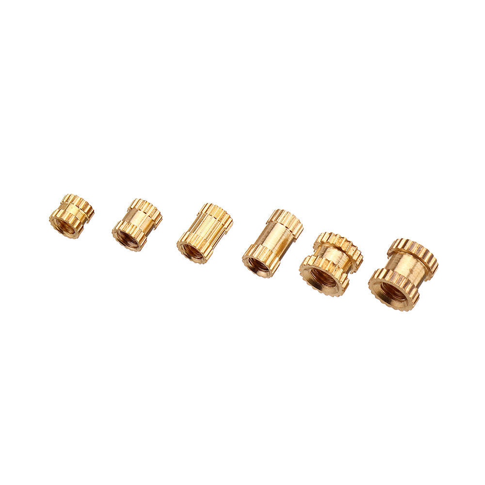 200Pcs M2/M2.5/M3 Knurled Brass Threaded Insert Nut Female Thread Embedment Nuts Assortment