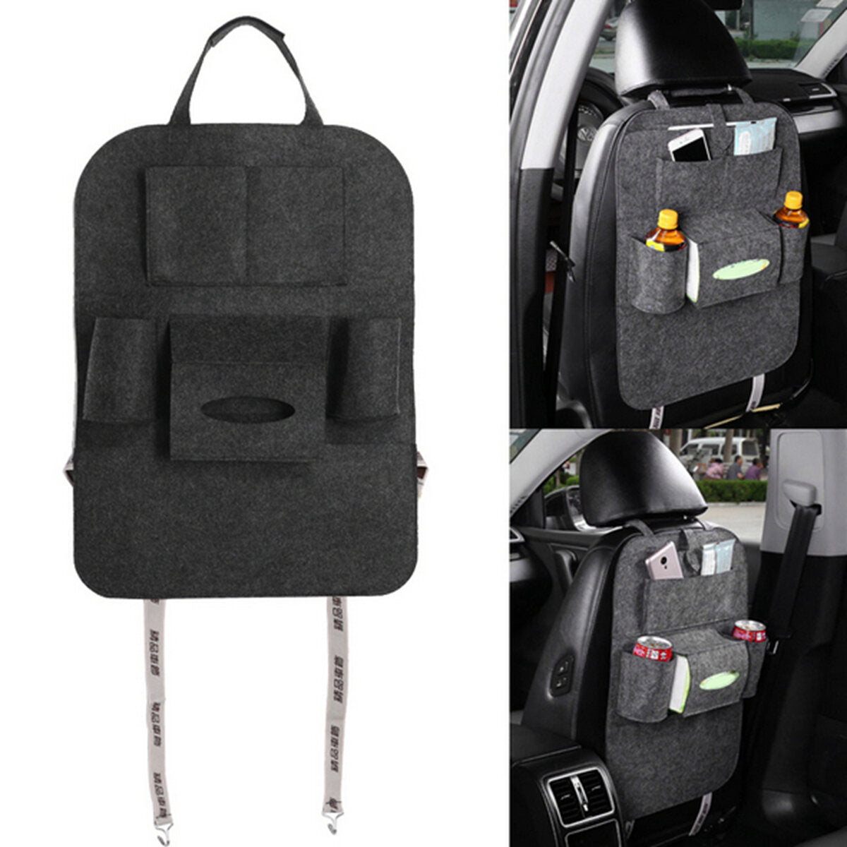 Auto Car Seat Back Hanging Multi-Pocket Storage Bag Organizer Holder Car Storage Box