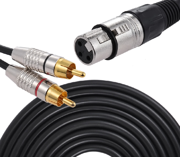 Dual RCA Male to XLR Female Plug Stereo Audio Cable for Microphone Mixer Speaker Amplifiers