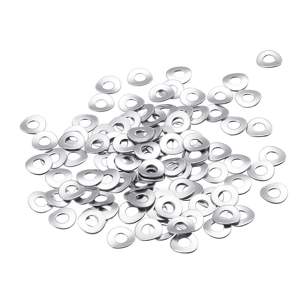 100Pcs M3 M4 304 Stainless Steel Spring Wave Washer Elastic Curved Gasket Pad Assortment Kit