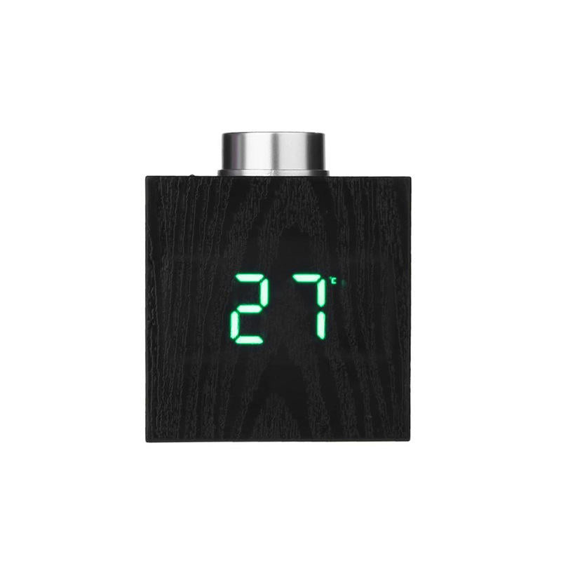 Wooden Grain LED Knob Digital Electronic Creative Thermometer Hygrometer USB Charging Temperature and Humidity Measure