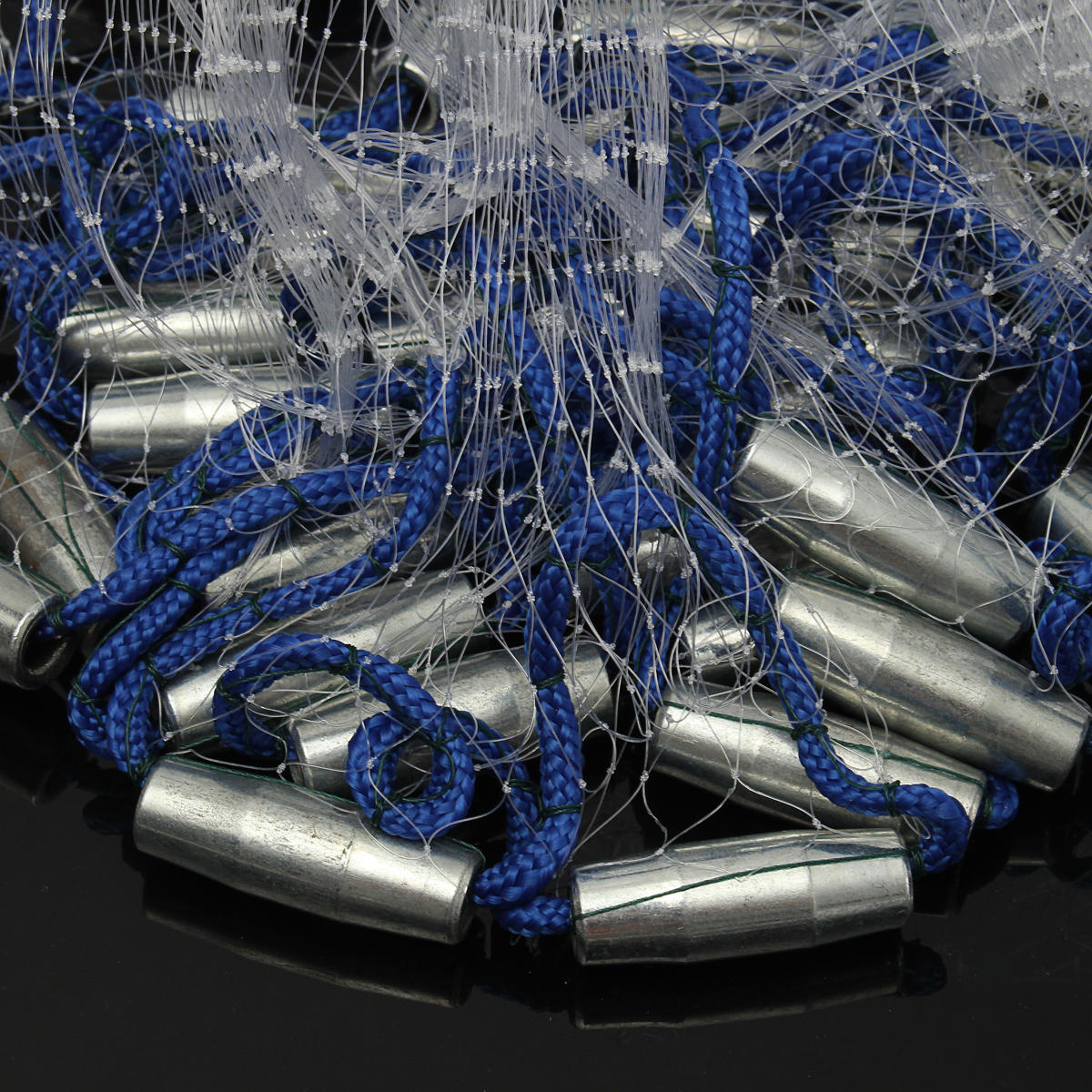 12 X24FT Fishing Net Nylon Mono Mesh Easy Throw Hand Casting 7.2m Sinkers