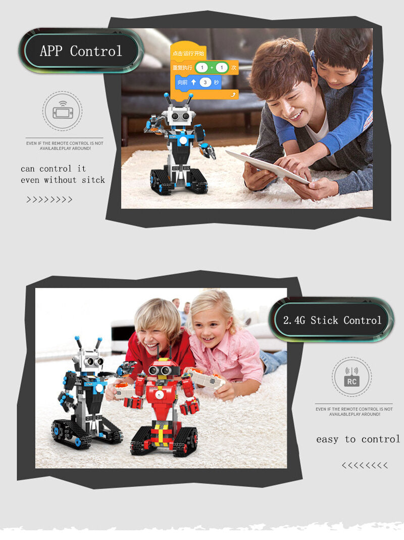 DIY Block Building RC Robot Stick / App Control Progarmmable Robot Toy