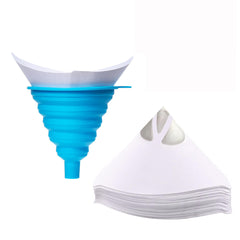 100 Pcs Disposable Paint Paper Strainers with 1pc Silicone Filter Water