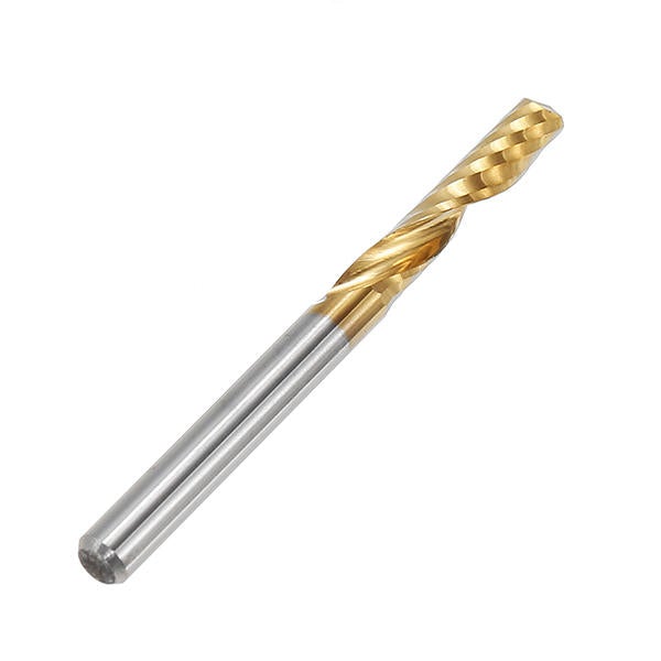 3.175mm Shank 12/15/17/22mm Single Flute End Mill Cutter Titanium Coated Spiral Drill Bit