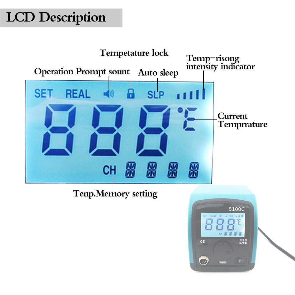 75W LCD Smart Lead-free Soldering Station Constant Temperature Digital Welding Soldering Iron With USB interface