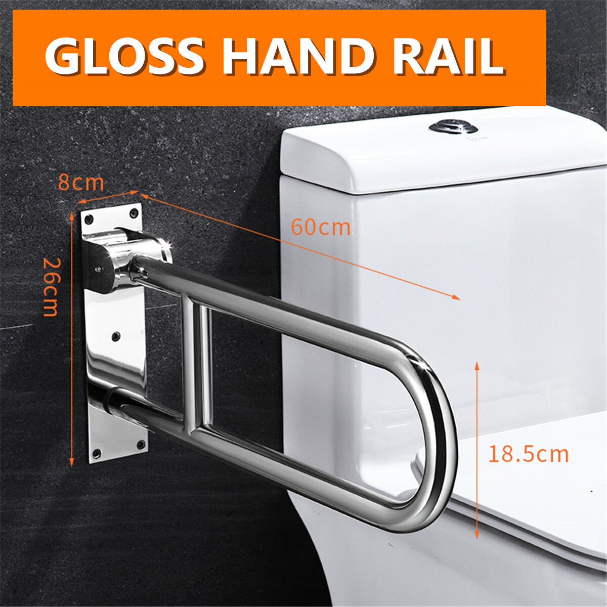 Stainless Steel Toilet Safety Frame Rail Grab Bar Handicap Bathroom Hand Grips
