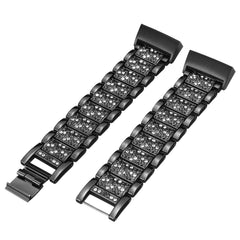 Crystal Stainless Steel Watch Band Wrist Strap for Fitbit Charge 3 Smart Watch