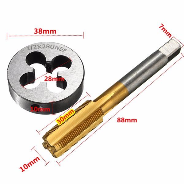 1/2-28 Titanium Coated Right Hand Thread Tap and Round Die