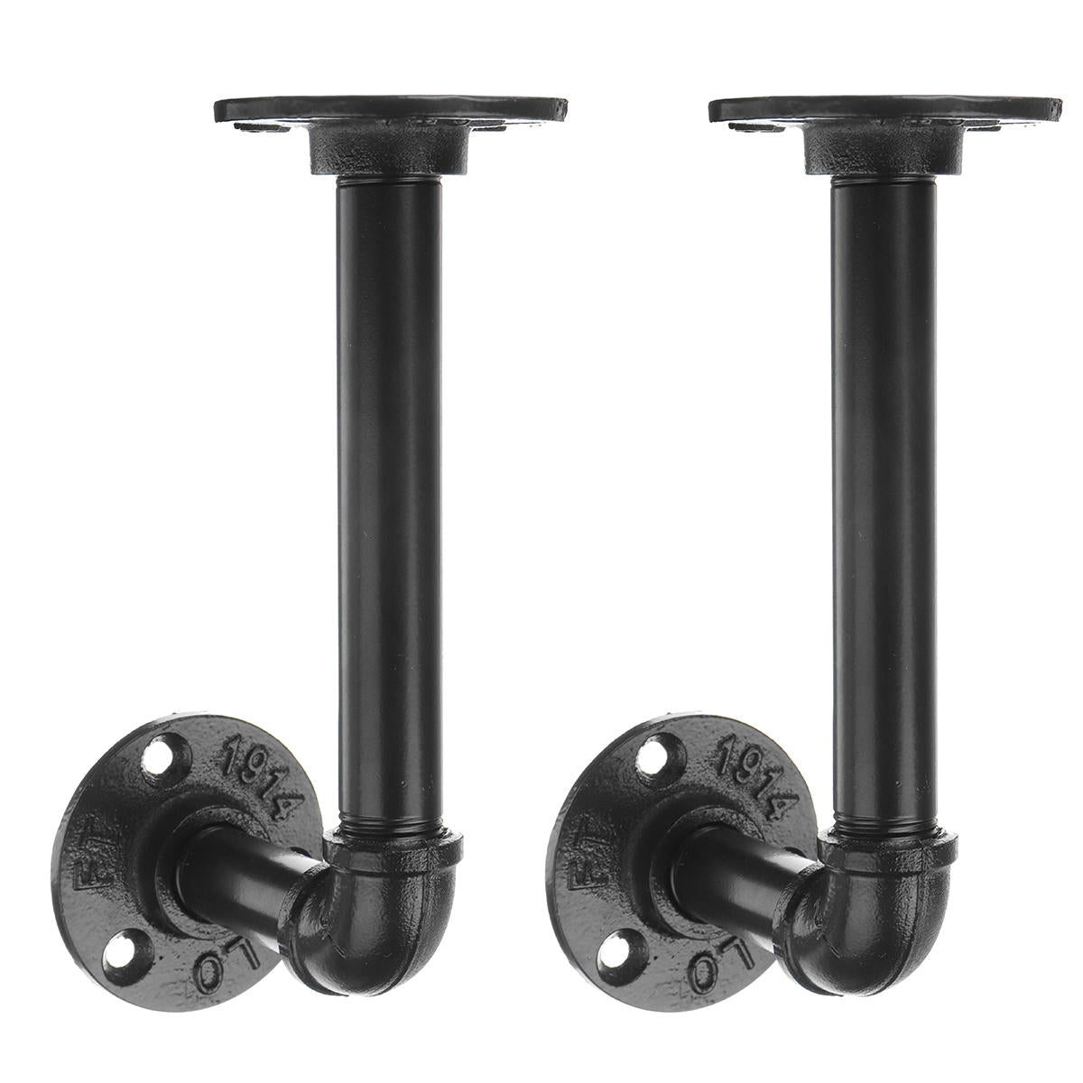 1 Pair of DN15 70/130/180/210mm Steel Pipe Shelf Bracket Holder DIY Pipe Shelf Brackets