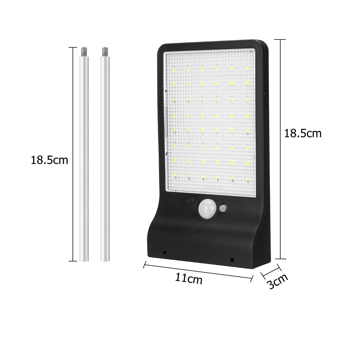 48 LED Solar Light Waterproof Human Body Induction PIR Motion Sensor Outdoor Garden Wall Fence Lamp With/Without Mounting Pole