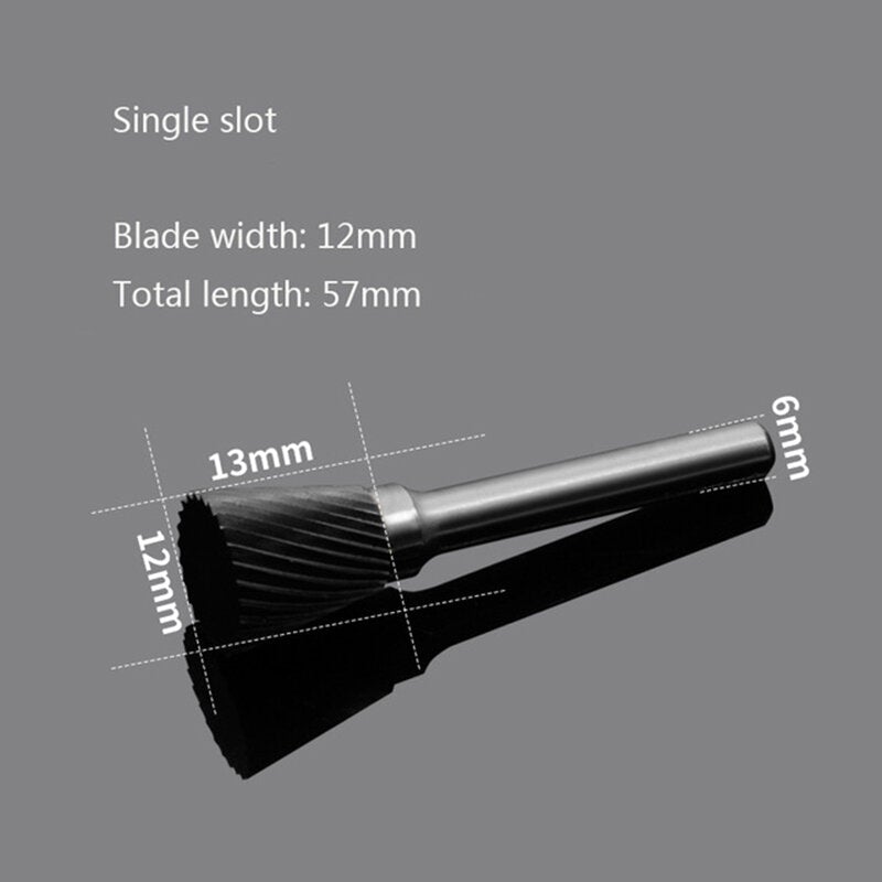 Tungsten Steel Wood Carving Milling Cutter N-type Inverted Cone Rotary File