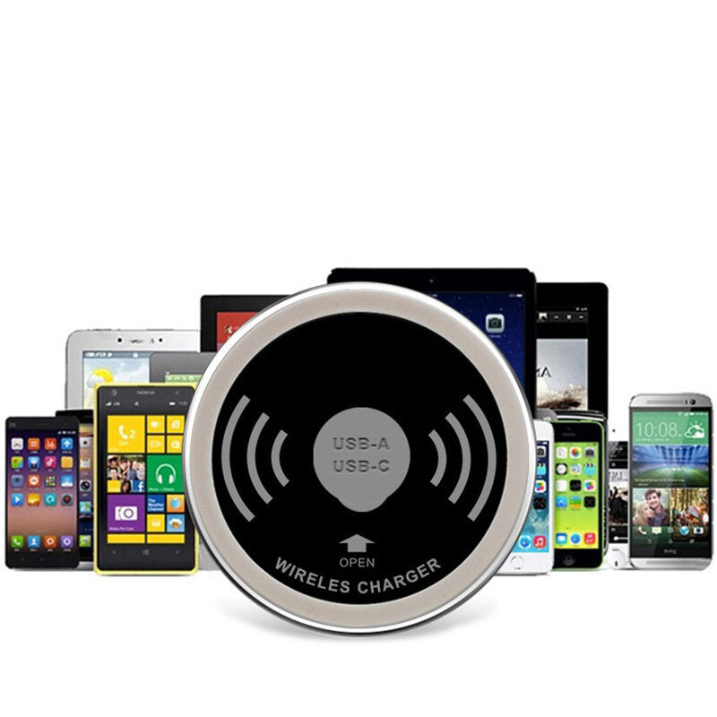 Embedded Wireless Charging Smart Socket USB Direct Charge Type-C Fast Charge Desk Phone Wireless Charger