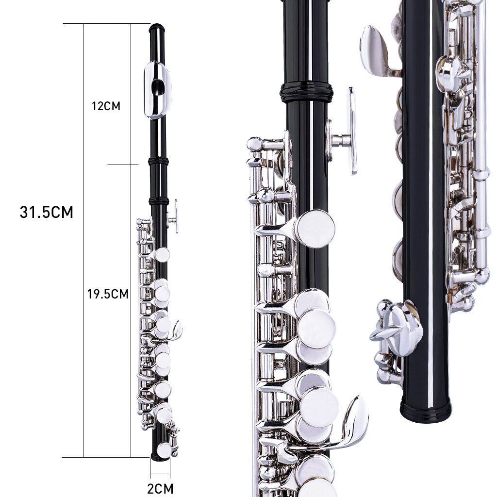 Excellent Nickel Plated C Key Piccolo W/ Case Cleaning Rod And Cloth And Gloves Cupronickel Piccolo Set