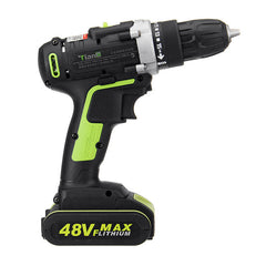 48VF Electric Power Cordless Drill Screwdriver Woodworking Tool with 1/2pcs Rechargeable Batteries