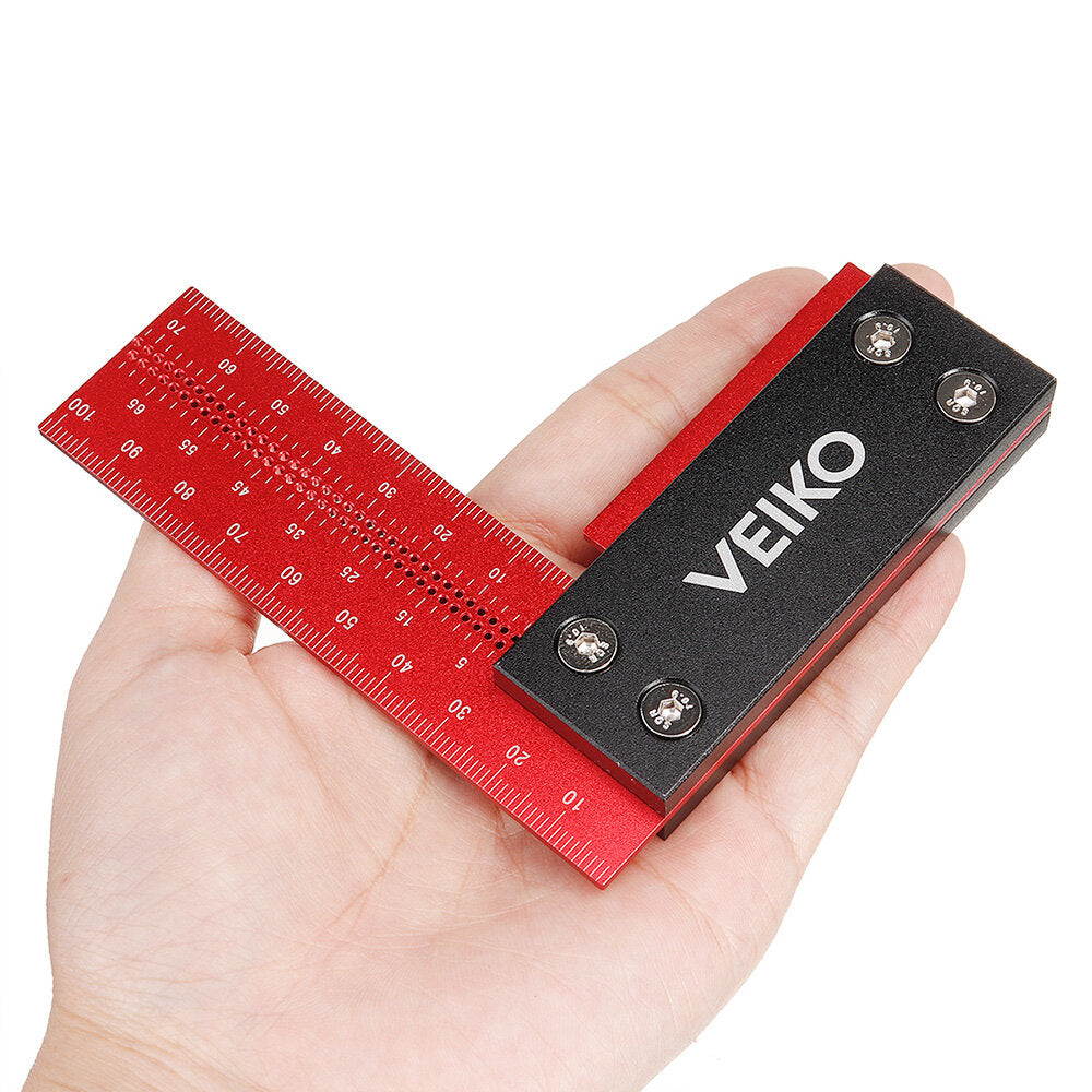 100mm/4Inch Aluminum Alloy Woodworking Ruler Precision Square Guaranteed T Speed Measurements Ruler for Measuring