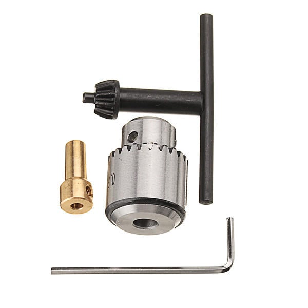 0.3-4mm Micro Motor Drill Chuck Clamp With Key and 1/8 Inch Shaft Connecting Rod