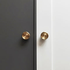 Nordic Simple Creative Button Handle Door Knob Pure Copper Drawer Cupboard Wardrobe Shoe Door Pull Round Handle