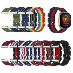 Colorful Sweatproof Canvas Watch Band Strap Replacement for Fitbit Versa3 / Sense