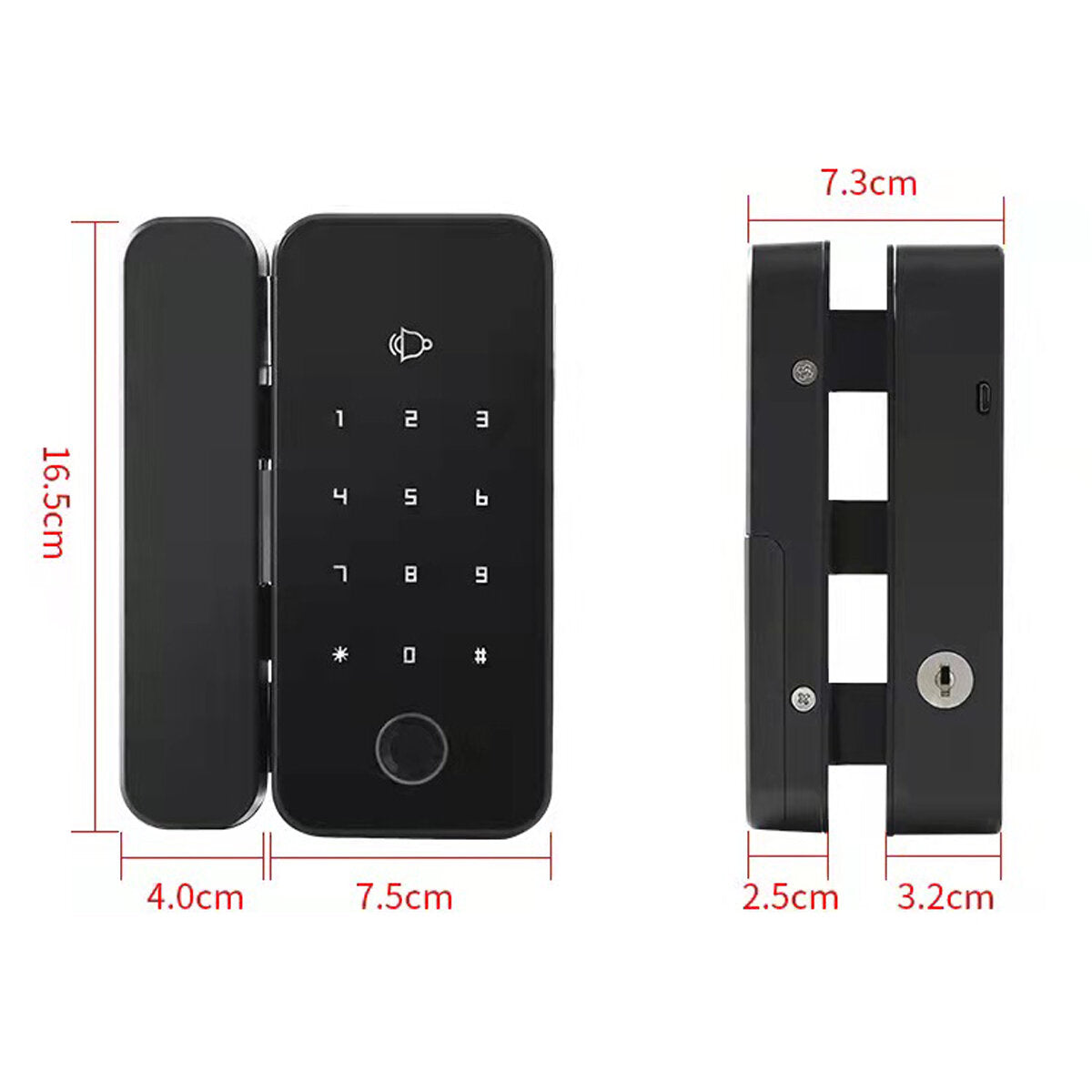 Smart Biometric Fingerprint Card Glass Door NFC Lock Password Code APP Remote Control