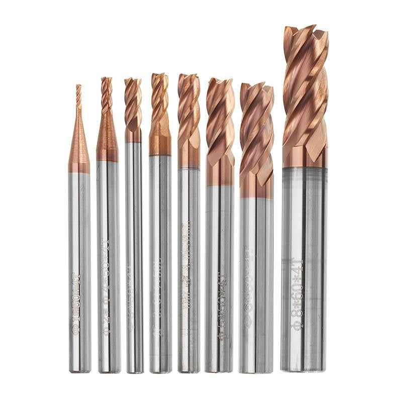 1-8mm 4 Flutes HRC58 End Mill Cutter AlTiN Coating Carbide End Mill Cutter CNC Tool