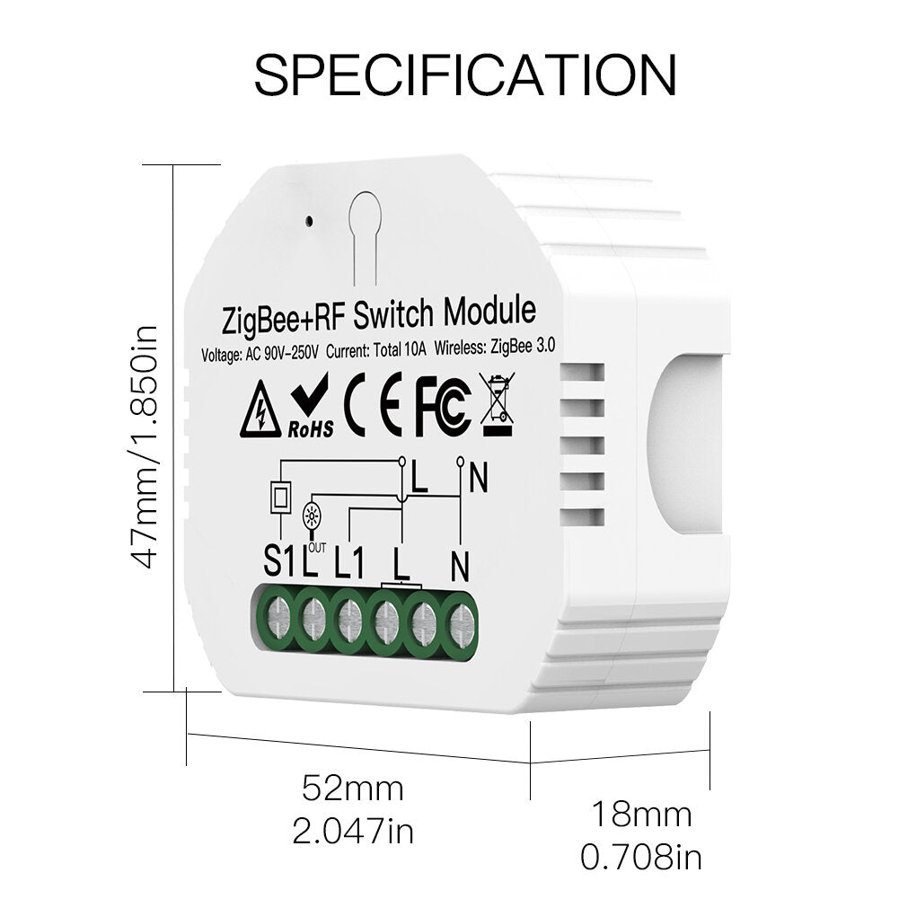 Smart Light Switch +RF Switch Module SmartThings Required APP Remote Control Work with Alexa Google Home for Voice Control