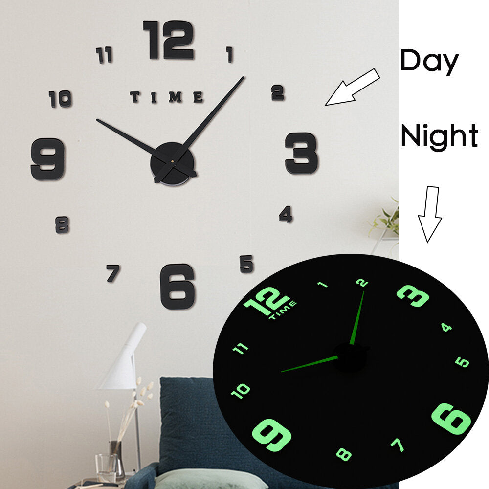 27/37/47Inch DIY Wall Clock Silent Quartz Luminous Wall Night Clocks