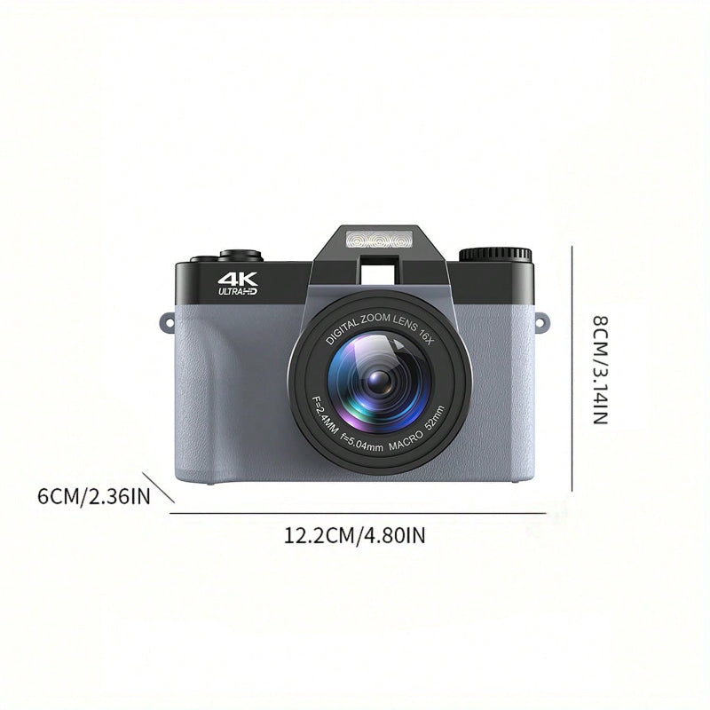 DSLR Digital Camera with 3.0-Inch HD Screen, 48MP, 16x Zoom, 4K Recording, WIFI