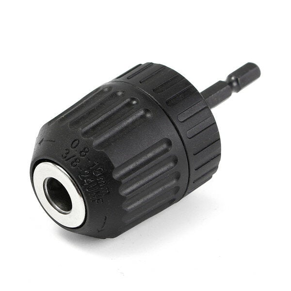 0.8-10mm 3/8 Inch 24UNF Keyless Drill Chuck Converter 1/4 Inch Hex Shank Keyless Chuck Driver