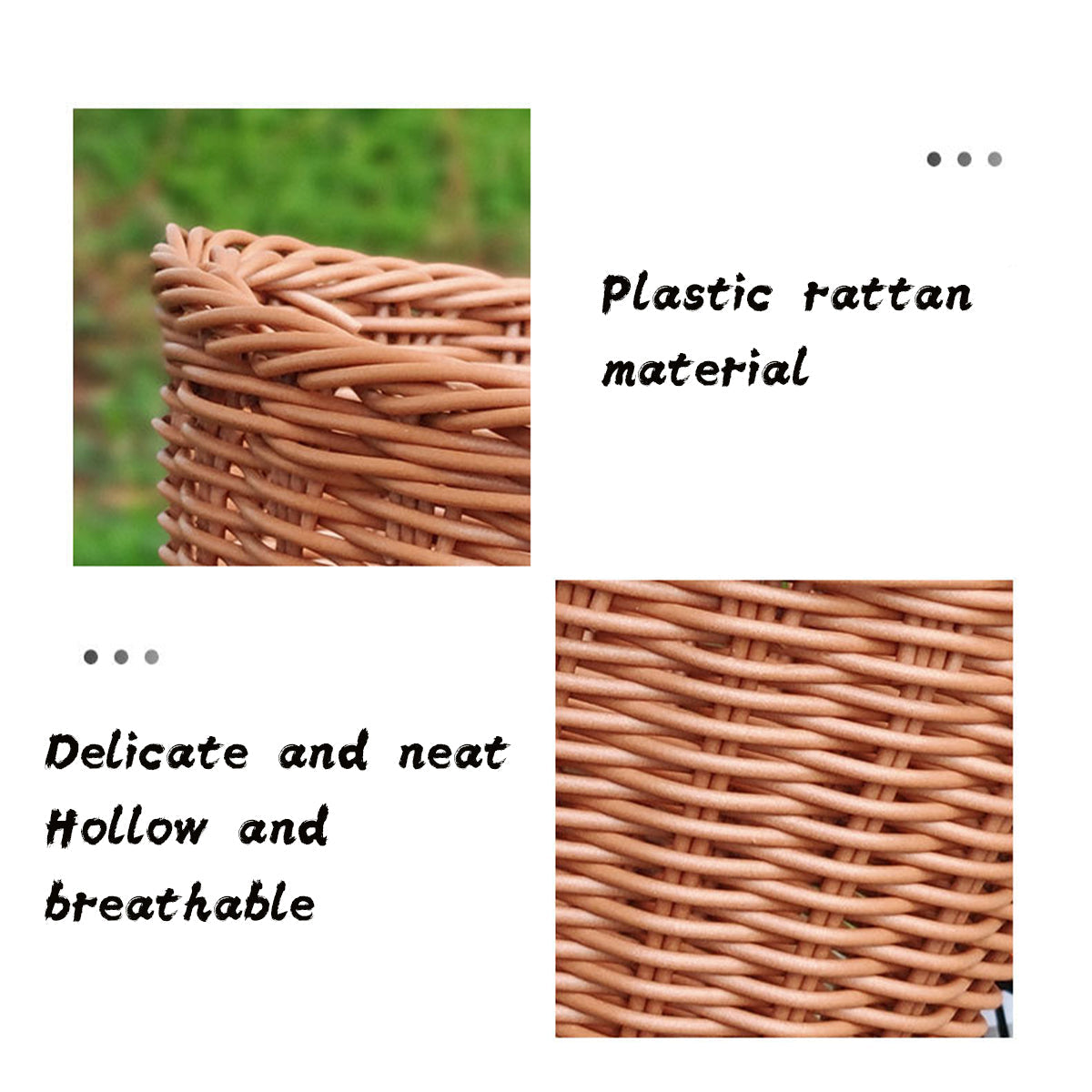 Kids Children's Rattan Bicycle Bike Front Basket Leather Strap Shopping Storage Case Kids Bike DIY Accessories