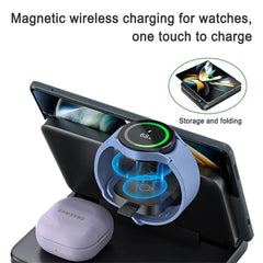 Foldable Wireless Charger Stand for Samsung Galaxy Z Fold 5 4 3 S23 Ultra, Watch 6 5, Buds2