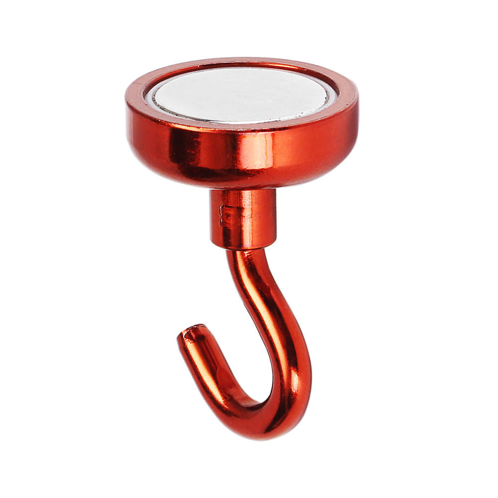 5pcs 25mm 22KG Magnetic Hook Holder Neodymium Magnet Red Hook Magnet