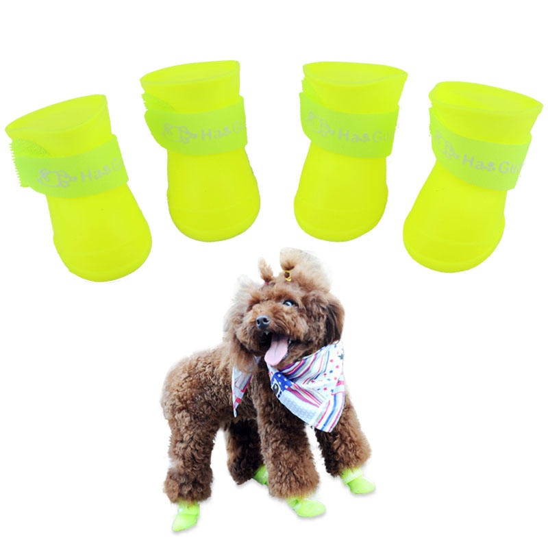 Pet Dog Raining Shoes Waterproof Pet Shoes Colorful Rubber Rain Boots Portable Durable Puppy Shoes