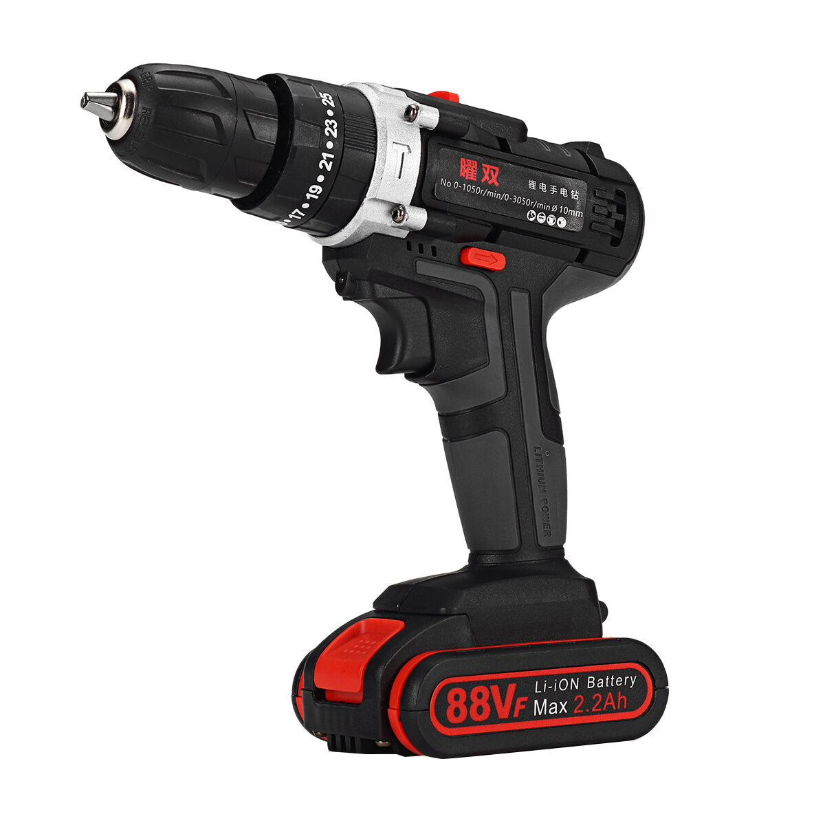 100-240V Cordless drill Double Speed Adjustment LED lighting Large Capacity Battery 50Nm 25+3 Torque Adjustment