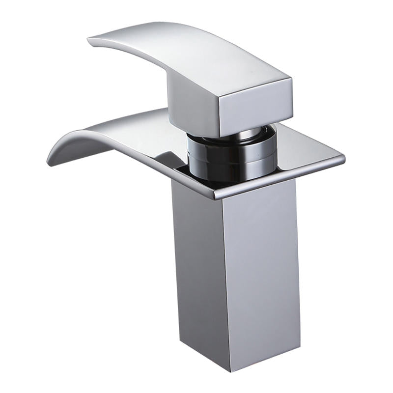 Bathroom Waterfall Sink Faucet Single Lever Mixer Tap Hot Cold Brass Faucets