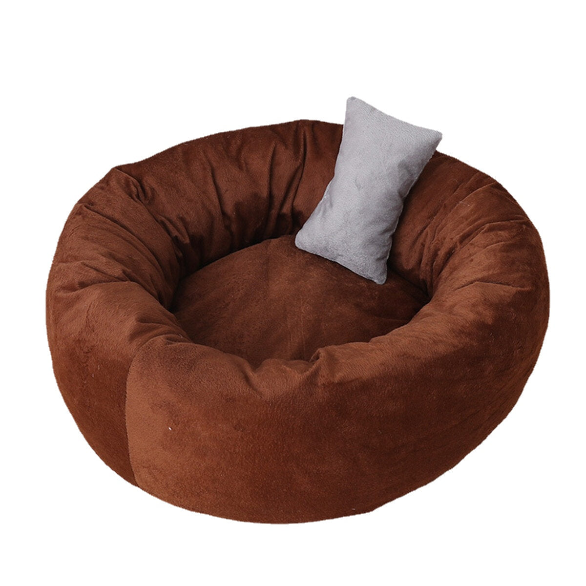 Donut Plush Small Dog Cat Beds Warm Soft Pet House Nest With Pillow Cave Pet Bed