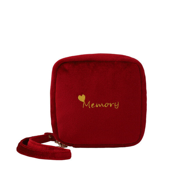 Fashion Portable Velvet Cosmetic Bag Multi-function Makeup Bags Waterproof Mini Women Sanitary Bag