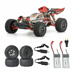 1/14 2.4G Brushless High Speed Alloy Racing RC Car Vehicle Models Two Battery Two Tires