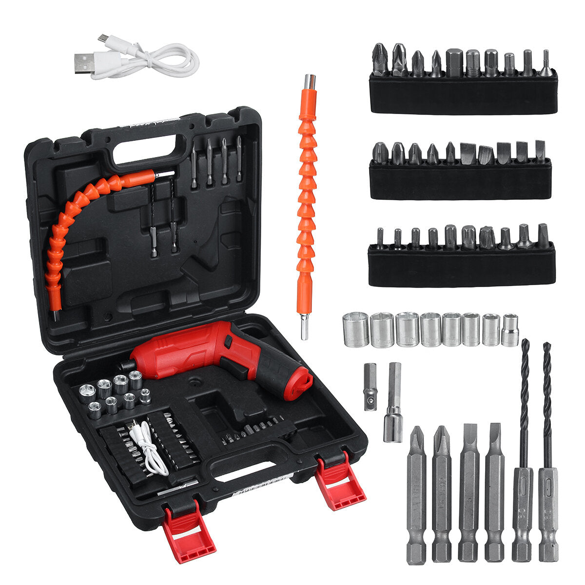 45 in 1 Electric Screwdriver Drill Kit USB Rechargeable Wireless Kit Power Tool