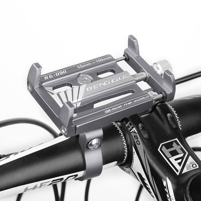 Aluminum Alloy Phone Holder 3.5"-6.5" Adjustable Phone Clip Stand Shockproof Portable Bike Holder Phone Bracket For Cycling Bicycle